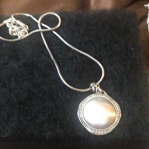 Brighton round silver pendant